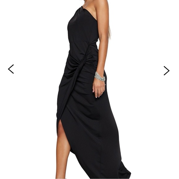 NWT Trendyol one shoulder black gown. Size 4. - Picture 4 of 8